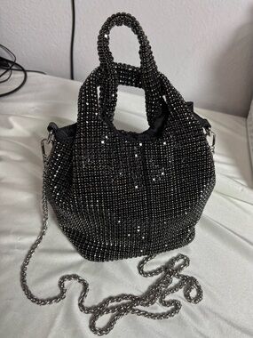 E | N Expressions NYC Rhinestone Small Bucket Bag